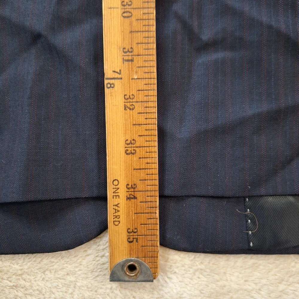 Montetrino Uomo Suit Mens 43 Long Wool Pinstripe 2 Piece Ventless Blazer Jacket